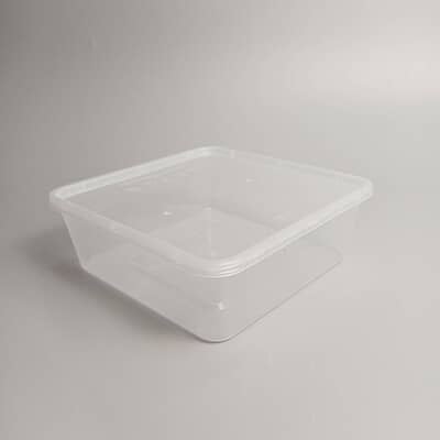 1000ml Plastic Square Container + Lid - LFP