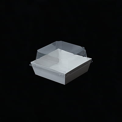 White Paper Ramekin + Raised Lid(11X11X6.5)cm