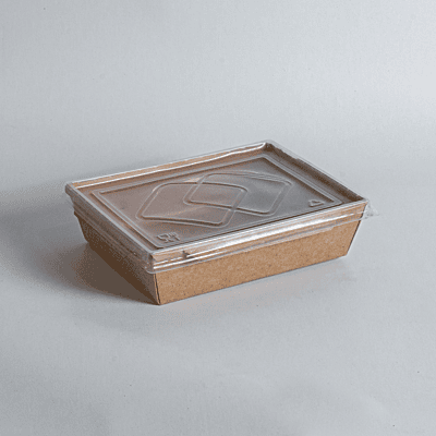 Kraft Lunch Box 1200ml + Clear Lid