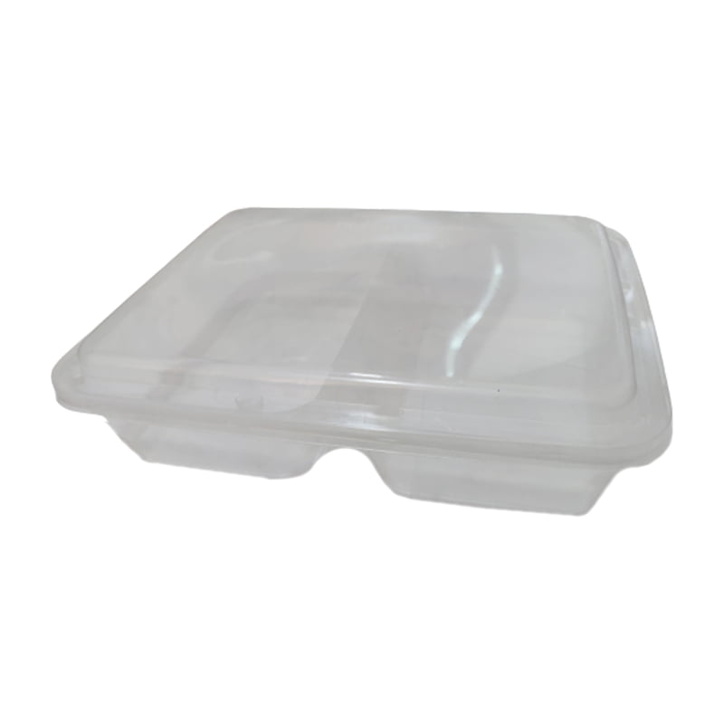 1200ml Plastic Rect 2 Comp Cont