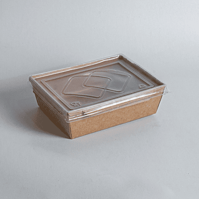 Kraft Lunch Box 1600ml + Clear Lid