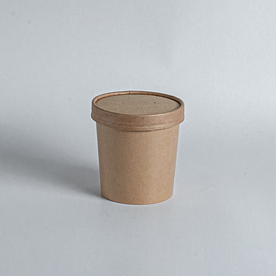 26Oz Round Kraft Soup Cup+Lid