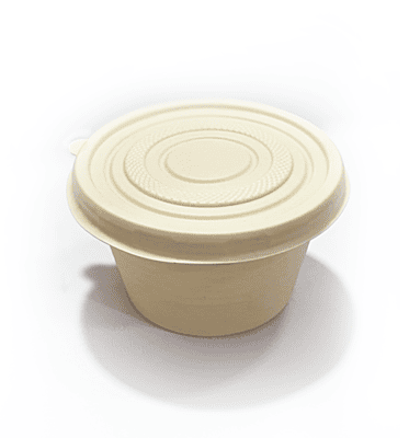4oz biodegradable Cornstorch Sauce Cup+Lid