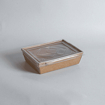 Kraft Lunch Box 700ml + Clear Lid