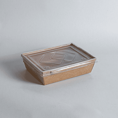 Kraft Lunch Box 900ml + Clear Lid