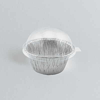 Aluminium Round Cake Cup+Dome Lid 8x3.5cm