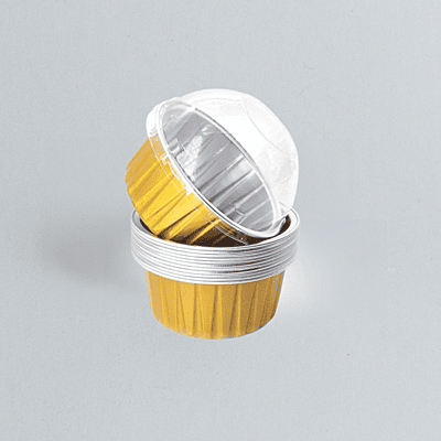 Aluminium Round Gold Ramekin + Dome lid(8.4x3.5)cm