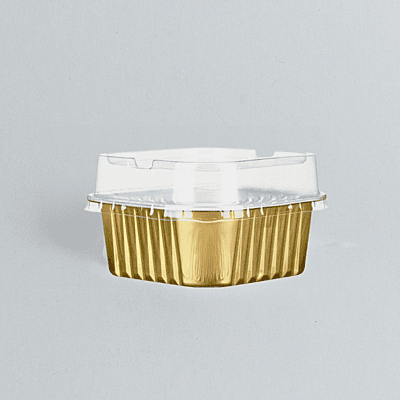 Aluminium Square Gold Ramekin + Dome lid(11X11X4)cm