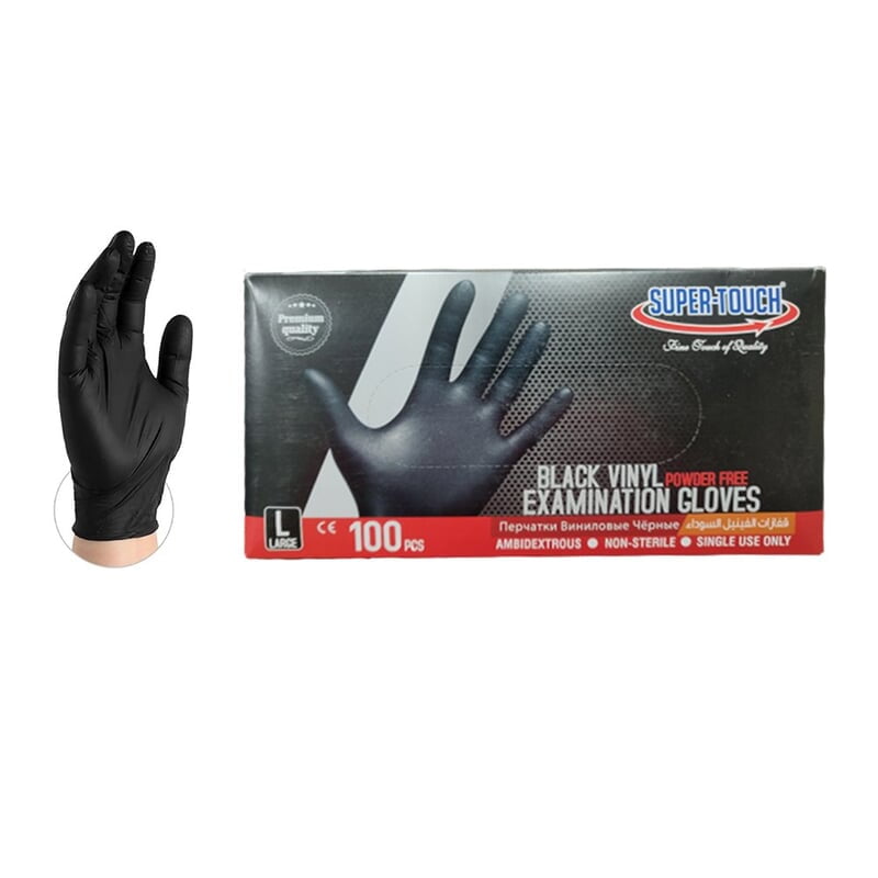 Black Vinyl Gloves Powder Free - Large Black Vinyl Gloves Powder Free - Large
