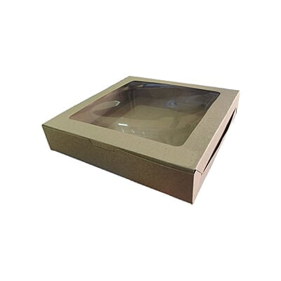 Cake Box Kraft 10x10x2' with Window