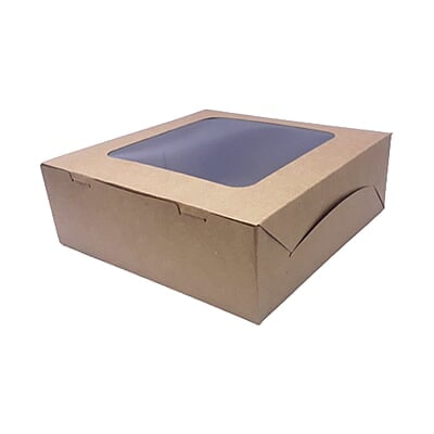 Cake Box Kraft 12x12x4 Inch with Window