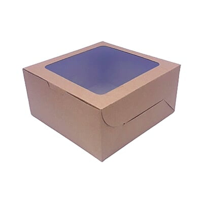 Cake Box Kraft 8x8x4 Inch with Window