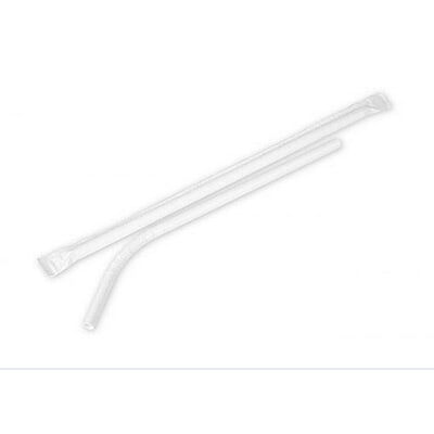 Flexible White Straw 6mm 24cm