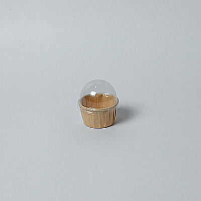 Kraft Cake Cup Liner with Dome Lid 38x30mm(10 Pcs)