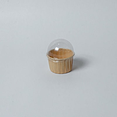Kraft Cake Cup Liner with Dome Lid 44x35mm(10pcs)