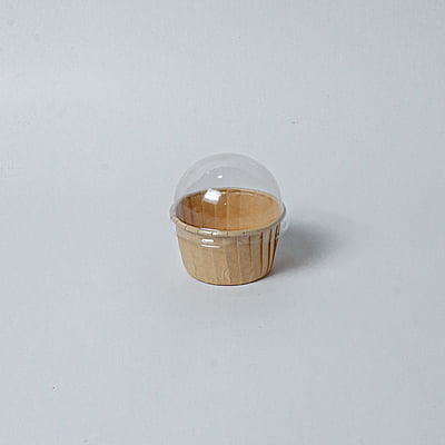 Kraft Cake Cup Liner with Dome Lid 50x39mm-10 pcs