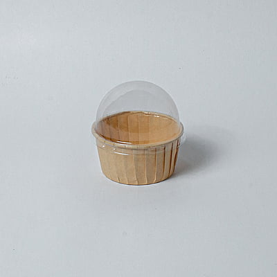 Kraft Cake Cup Liner with Dome Lid 62x40mm(10pcs Retail Pack)