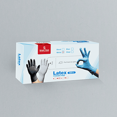White Latex Gloves Powder Free - Large