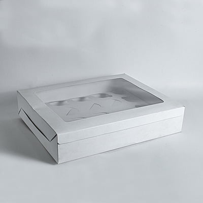 SH White 20 Cup Cake Box (380x300x80)