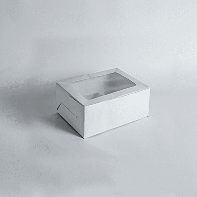 SH White 4 Cup Cake Box ( 156x150x75 mm )