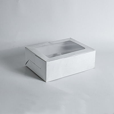 SH White 6 Cup Cake Box ( 220x165x80 mm )