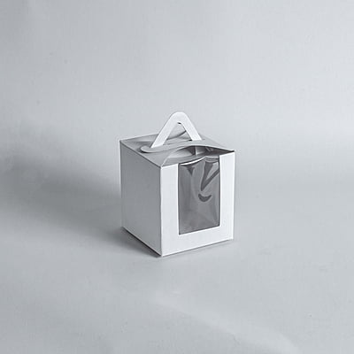 SH White Single Cup Cake Box ( 90x100x90 mm )