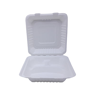 Ecoware 750ml 8 inch Clamshell 3 Comp