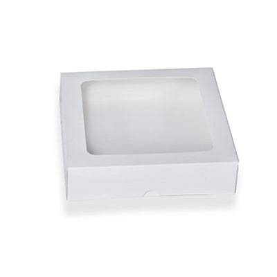 SH White Brownie Box 10x10x2 Inch with Window