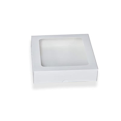 SH White Brownie Box 8x8x2 Inch with Window