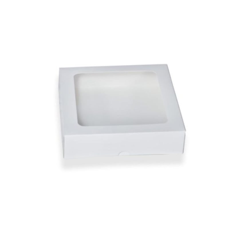 SH White Brownie Box 8x8x2 Inch with Window