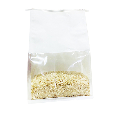 White Square Bottom Goodie Bag With Clear Base + Tin Tie Lock (16x26x13)cm