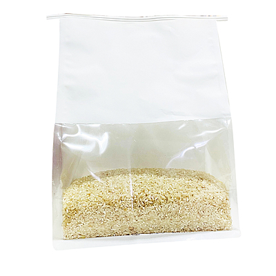 White Square Bottom Goodie Bag With Clear Base + Tin Tie Lock(22x28x11)cm