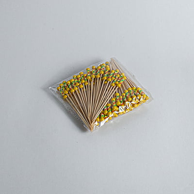 Yellow Braided Cocktail Stick 12cm SHF-343