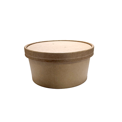 750ml Kraft Paper RND Cont + Kraft Lid